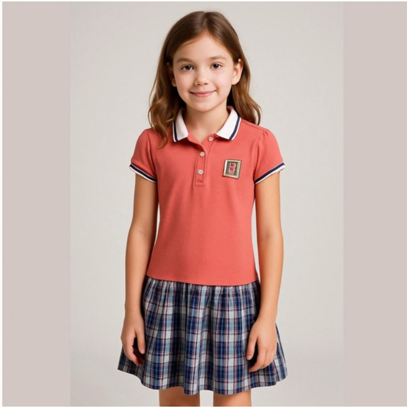 Fendi Other - FENDI Pink And Blue Check FF Polo Dress Size 10
